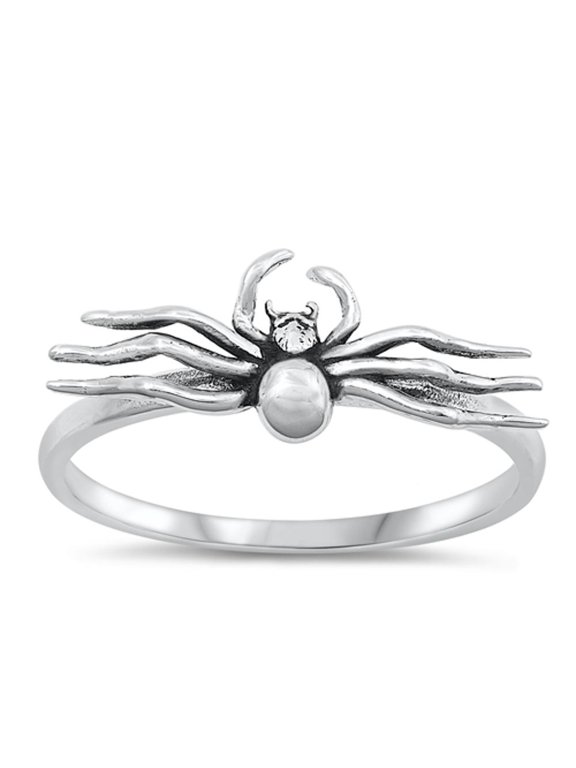 Unique Spider Ring .925 Oxidized Sterling Silver Band Jewelry Female Male Unisex Size 7
