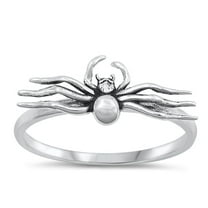 Unique Spider Ring .925 Oxidized Sterling Silver Band Jewelry Female Male Unisex Size 8