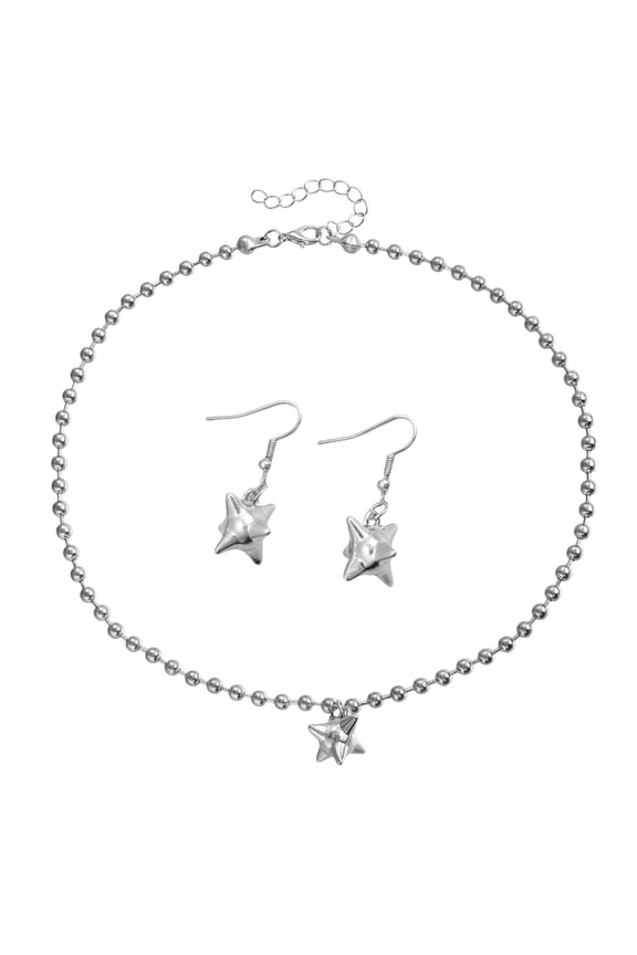 Unique Spikes Designs Jewelry Set Sturdy Alloy Spikes Jewelry Set Neckchain Earrings For Fashion Statements