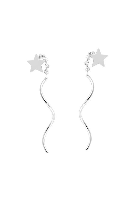Unique Spiraling Stars Sterling Silver Slide-Through Earrings