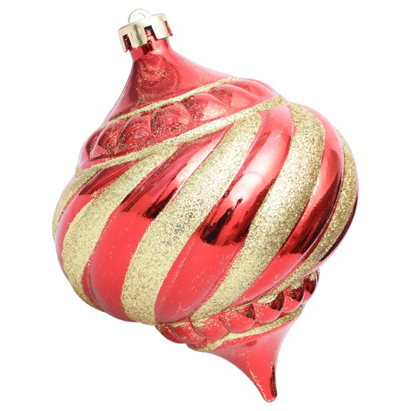Unique Spirals Shape Christmas Red Gold Glitters Shatterproof For Festives Decoration