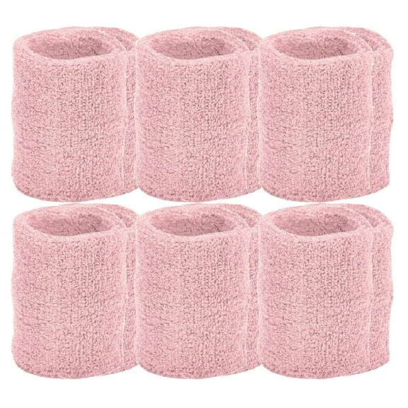 Unique Sports Athletic Performance Team Pack of 12 Wristbands (6 pair) - Pink