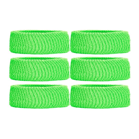 Unique Sports Athletic Performance Team Pack of 6 Headbands - Lime Green
