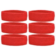 Unique Sports Athletic Performance Team Pack of 6 Headbands - Red