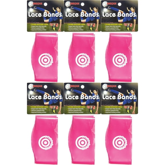 Unique Sports Lace Bands Cleat Lace Covers - Neon Pink (6-Pack)