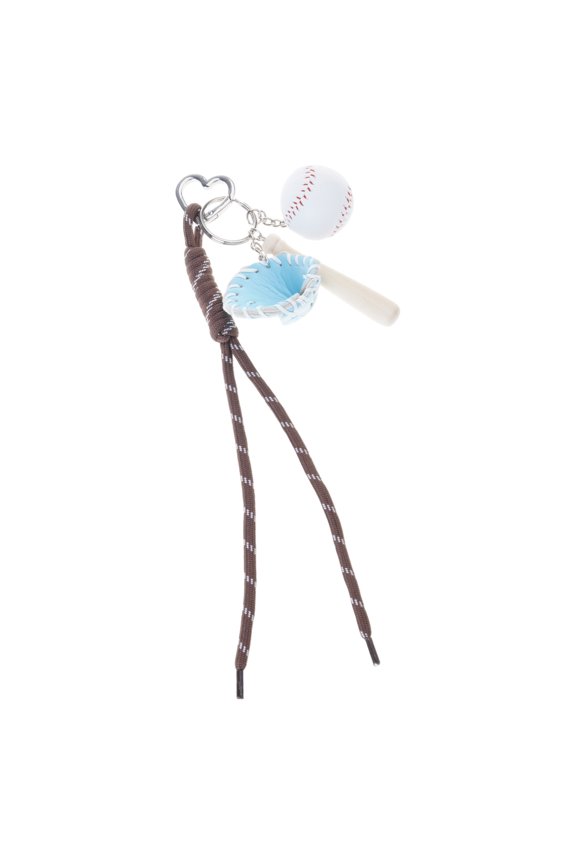 Unique Sports Memorabilias Keychain Baseball Keyring with Bat and Leather PU Glove Charm Unique Handbag Decoration