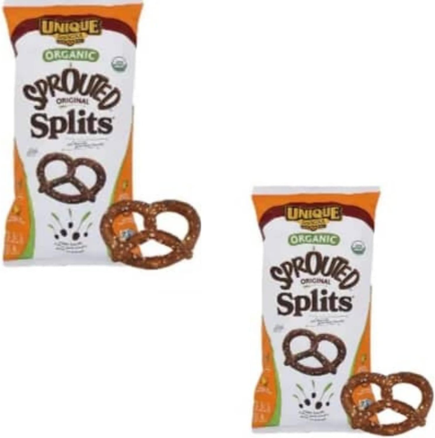 Unique Sprouted Whole Grain Splits Pretzels, 8 Oz Pack Of 2