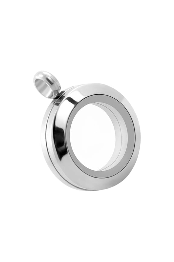Unique Stainless Steel Charm With Clear Window Unique Openable 20/25/30mm Silver Locket Pendant for Jewelry Making