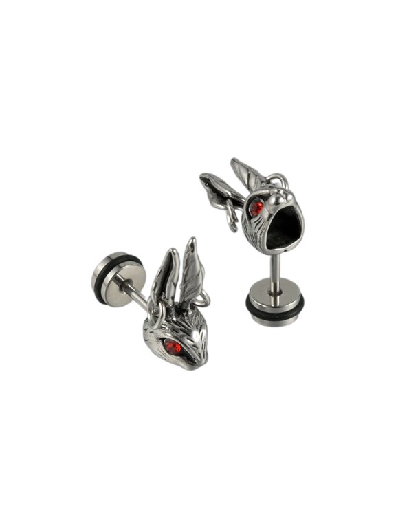 Unique Stainless Steel Skull Ear Piercings Goth Ear Studs Earrings Comfortable Wear Party Makeup for Fashion Enthusiasts