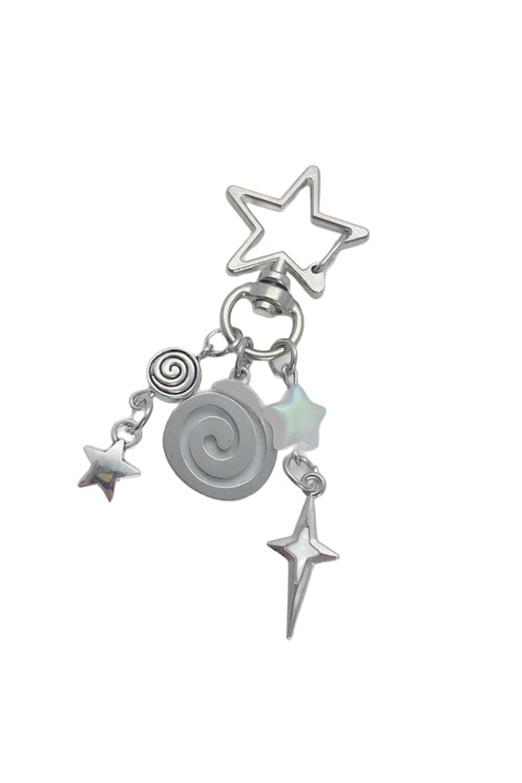 Unique Star Bag Ornament Gothic Keychain Creative Key Holder Bag Decorations Stylish Key Ornament Alloy Texture for Key