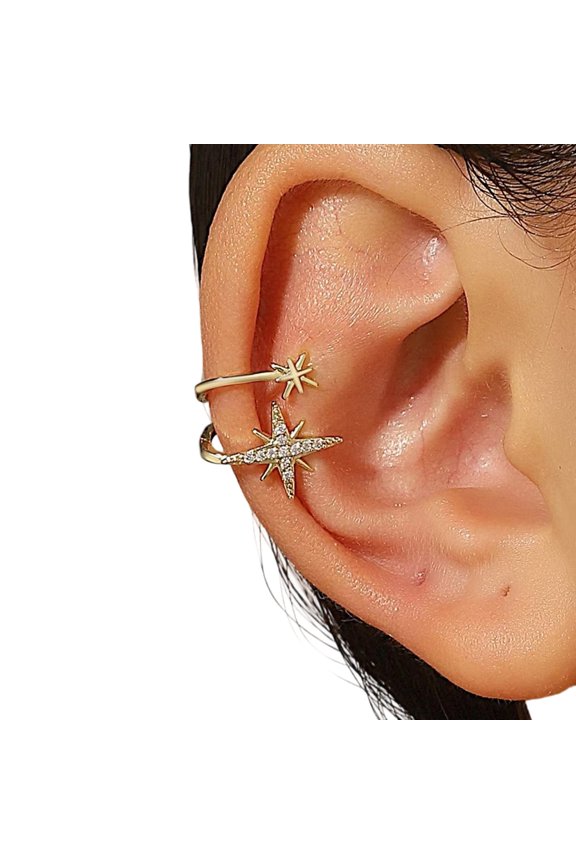 Unique Star Ear Cuff Not Piercing Earrings Fashionable Star Ear Clip Simple