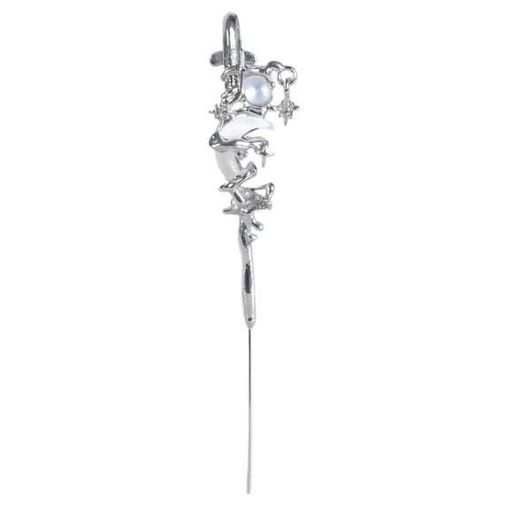 Unique Star and Moon Earrings Stylish Ear Needle Wrap Crawler Hook Earrings Fashionable Statement Jewelry