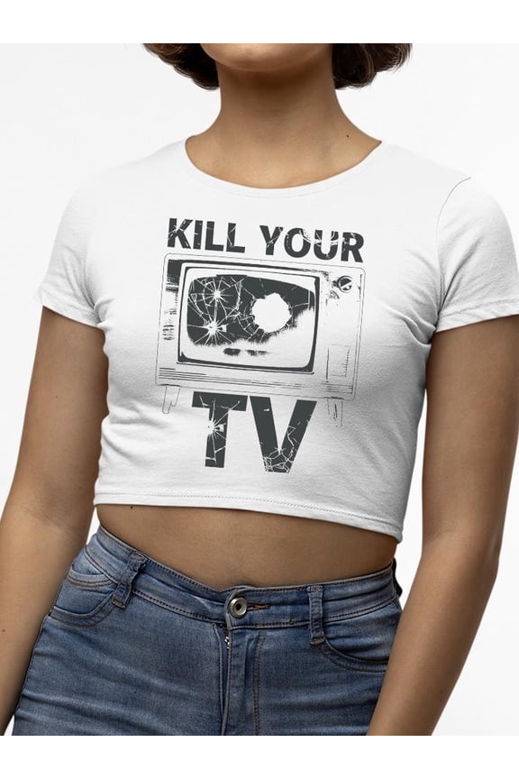 Unique Statement Apparel Crop Tee Women's