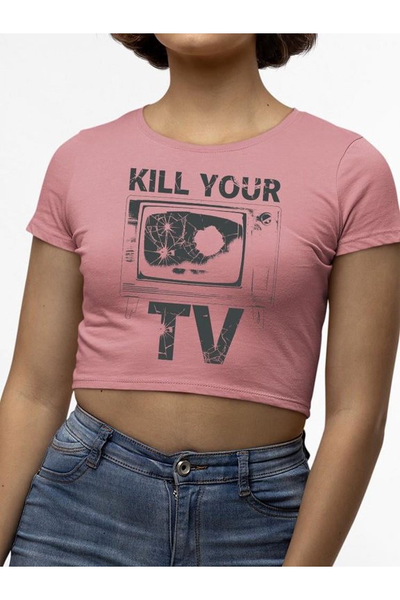 Unique Statement Apparel Crop Tee Women's