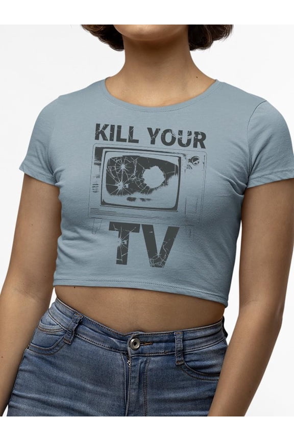 Unique Statement Apparel Crop Tee Women's
