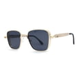thumbnail image 1 of Unique Steam Punk Bolt and Spring Rectangle Metal Rim Sunglasses Gold Black, 1 of 4