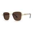 thumbnail image 1 of Unique Steam Punk Bolt and Spring Rectangle Metal Rim Sunglasses Gold Brown, 1 of 4