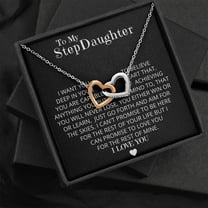 Unique Stepdaughter Christmas Gift - Bonus Daughter Necklace | Gift from Stepmom & Stepdad | To My Stepdaughter Jewelry with Meaningful Message Card