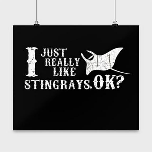 Stingray Sea Life Art - Ocean Lover - 13x13 Poster Print - Nautical Decor