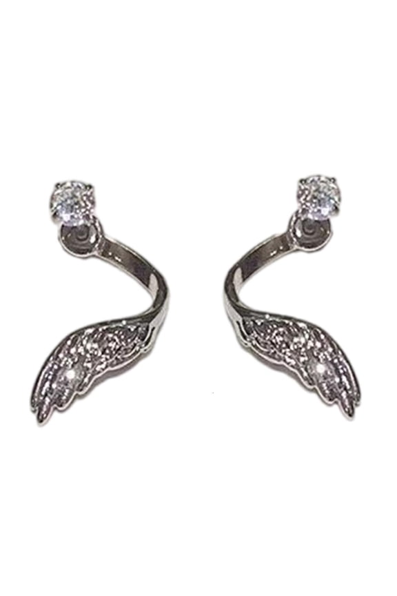 Unique Studs Earrings Crystal Embellished Wing Ear Bone Nail Party Wear Jewelry
