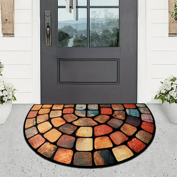 Unique in Style Front Door Mat - Low Pile Front Door Mat Outside Entrance - Muddy Dirt Trapping Welcome Matt Outdoor - Rubber Backing Anti Slip Indoor Doormat Entrance, 19" x 31"