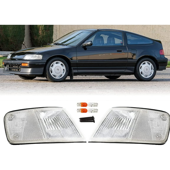 Unique Style Racing, Clear 1988-1989 Honda CR-X DX HF Parking Turn Signal Lamp Set, 1 lb