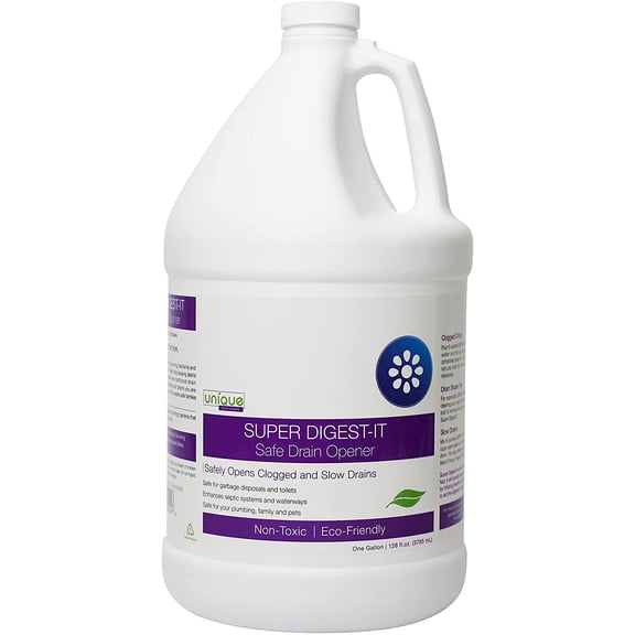 Unique Super Digest-It Bio-Enzymatic Drain Opener, Clean and Fresh Scent, 128 oz. Liquid