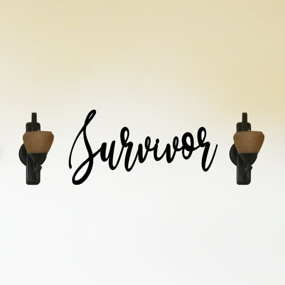 Unique Survivor Script - Inspiring Solid Steel Home Decor Decorative Accent Metal Art Wall Sign