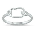 thumbnail image 1 of Unique Swirl Cloud Outline Ring .925 Sterling Silver Band Jewelry Female Male Unisex Size 7, 1 of 4