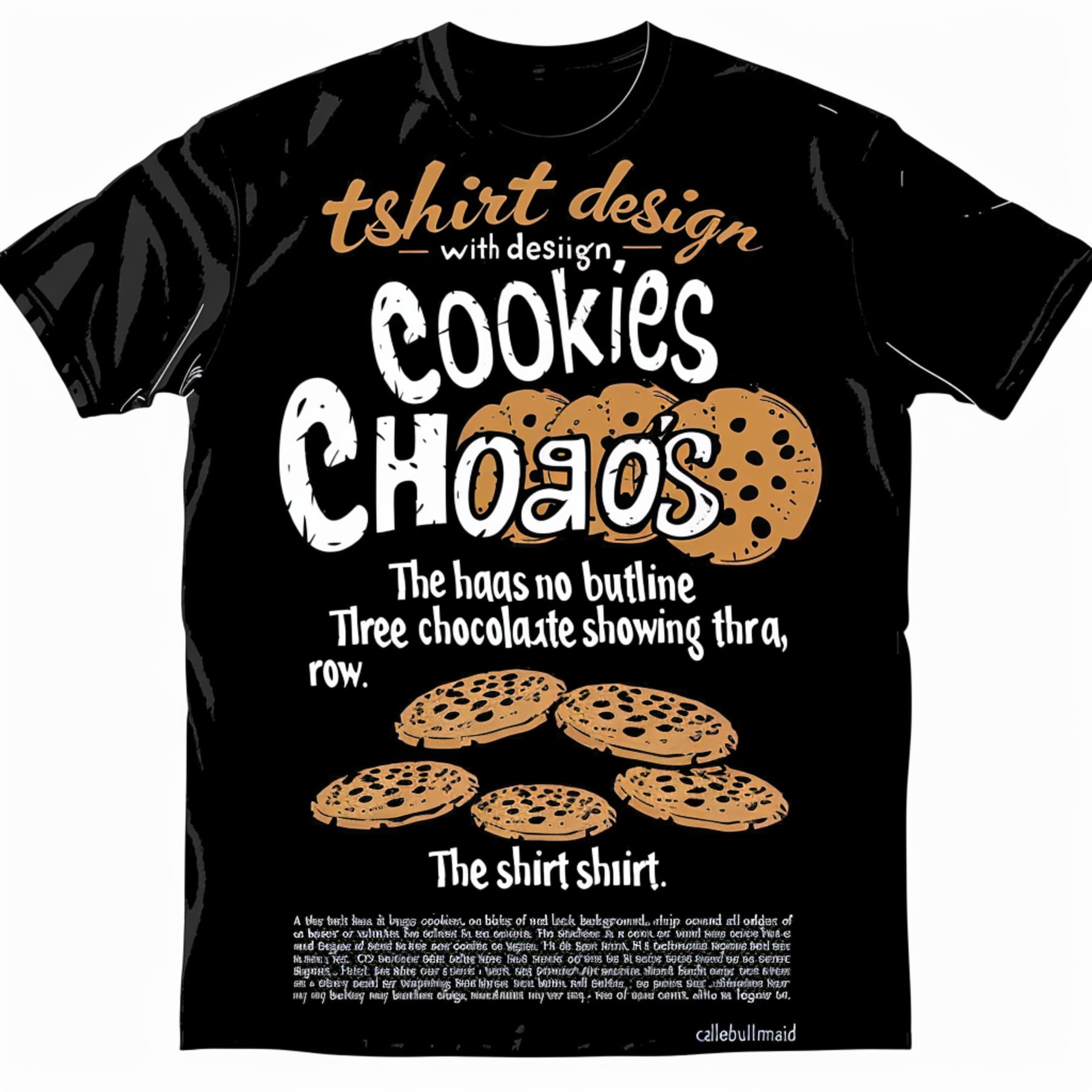 Unique T Shirt Design with Cookies and Bakery Logo Perfect for Cookie