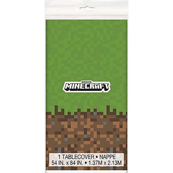 Unique Plastic Minecraft Rectangular Table Cover, (54"x84") 1 Count, Multicolor