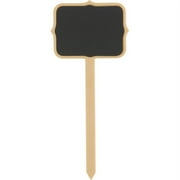 Unique Tableware Plastic Chalkboard Party Food Sign Picks with Chalk, 4 Ct, 3.50" X .38" X 7", Multicolor