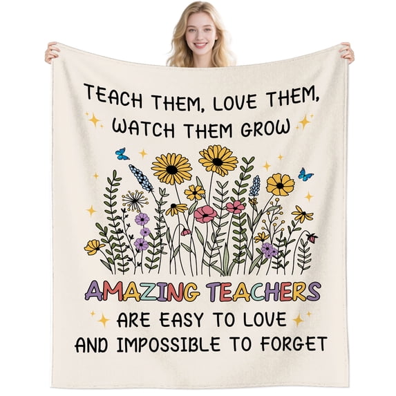 Teacher Appreciation Gifts Blanket for Women Men,Funny Teachers Thank You Retirement Birthday Gift from Students 80"x60"