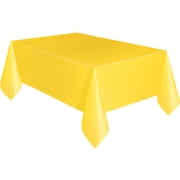 Unique Team Spirit Solid Rectangle 108"x54" Plastic Tablecover, Sun Yellow