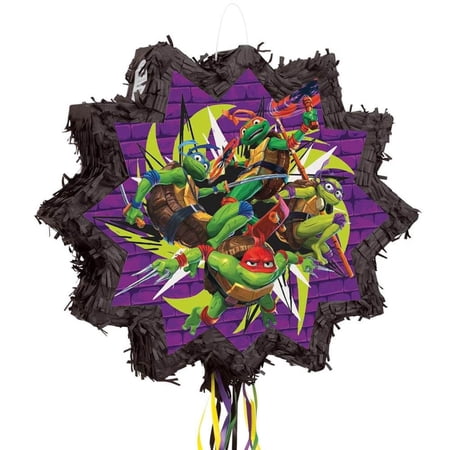 Unique Teenage Mutant Ninja Turtles 18" Drum Pull Pinata, Party Supplies Decorations