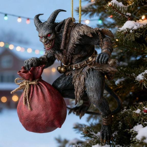 Unique Theme Christmas Ornaments Gothic Holiday Decor Folklore Inspired Tree Hanging Pendant for Horror Enthusiasts Gift(D)