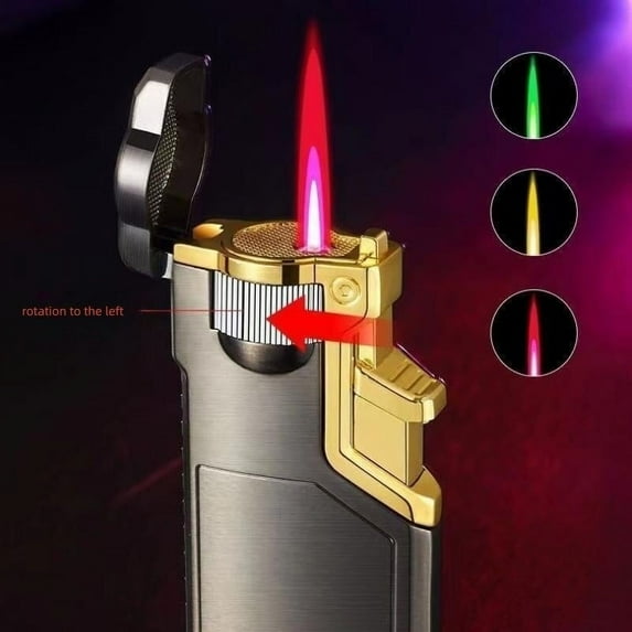 Unique Torch Lighter Triple 3 Jet Flame Butane Lighter with Gas Window, Refillable and Windproof Butane Fuel Lighter, Great Gift Idea (Butane NOT Included)