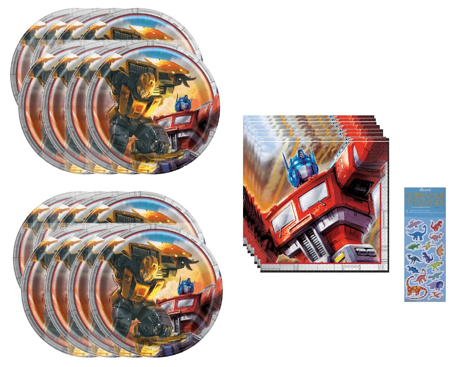 Transformers Rescue Bots Birthday Party Supplies: 16 Dessert Plates, 16 ...