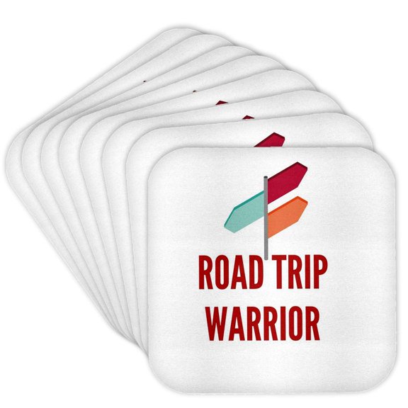 3drose, Unique Travel Roadtrip Warrior, Set of 8 Coasters - Soft
