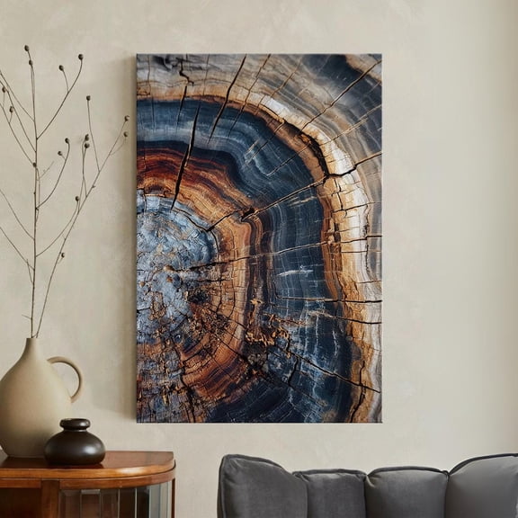 Unique Tree Ring Abstract Art Print Rustic Wood Slice Wall Art Home Decor Nature Inspired Organic Art Boho