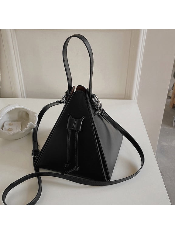 Unique Triangle Crossbody Bag for Women, Fashion Pyramid Top Handle Handbag, Casual Small Purse for Daily Commute & Travel
