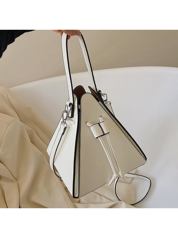 Unique Triangle Crossbody Bag for Women, Fashion Pyramid Top Handle Handbag, Casual Small Purse for Daily Commute & Travel