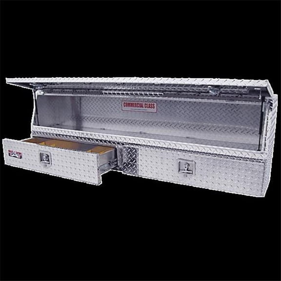 Unique Truck Accessories UNITB400-96D-BD-BT High Capacity Stake Bed Topsider with Bottom Drawers, Black Texture Coat