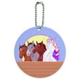 thumbnail image 1 of Unique Unicorn with Horses in Stable Round Luggage ID Tag Card Suitcase Carry-On, 1 of 7