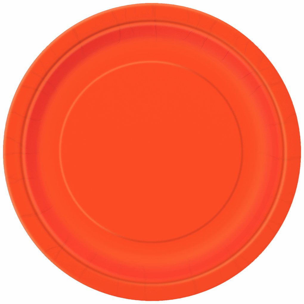 Unique, Unique 6-3/4 Inch Heavy Duty Pumpkin Orange Plates, 8 plates