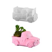 Unique Vehicle Shape Planter Retro Car Shape Silicone Mold For Planter And Candle Vessel Crafts