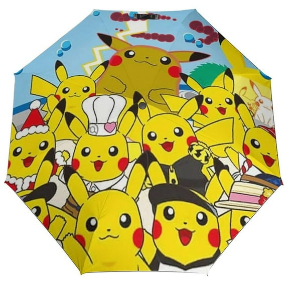 The Most Unique Versions of Pikachu Umbrella Windproof Travel Umbrellas for Rain,Easy Auto Open Close,Durable & Compact Umbrella,Strong Fiberglass Frame,Waterproof Canopy,Portable Umbrella for Travel