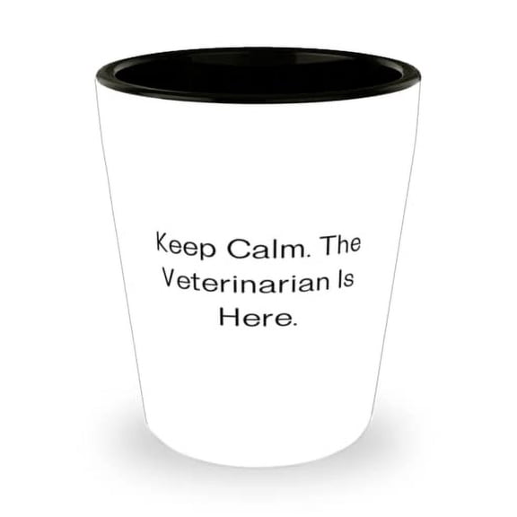Unique Veterinarian Gifts, Keep Calm. The Veterinarian Is Here, Veterinarian Shot Glass From Friends, Gifts For Coworkers, Custom shot glass, Personalized shot glass, Engraved shot glass, Monogrammed