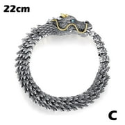 DHLIIQQ Unique Vintage 3D Handmade Dragon Bracelet Gothic Jewelry Bangle Gau Hop H7A8
