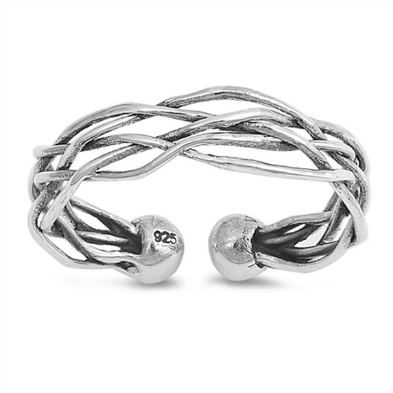 Unique Vintage Open Wire Braid Ring .925 Solid Sterling Silver Band Jewelry Female Male Size 9